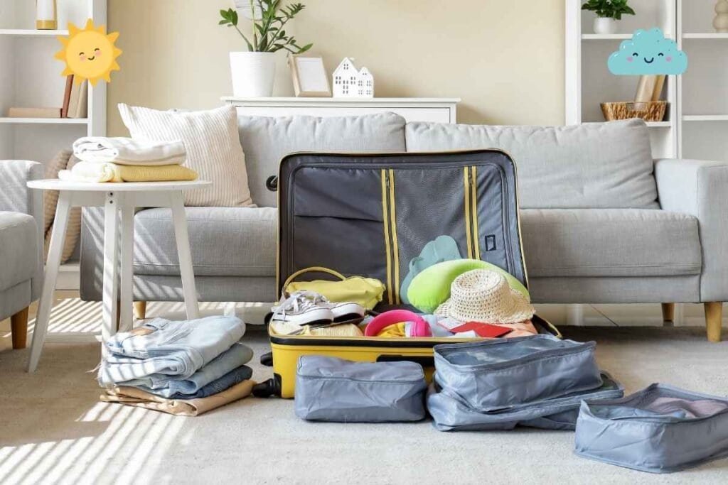 Organizadores de mala (packing cubes) para viagem com criança